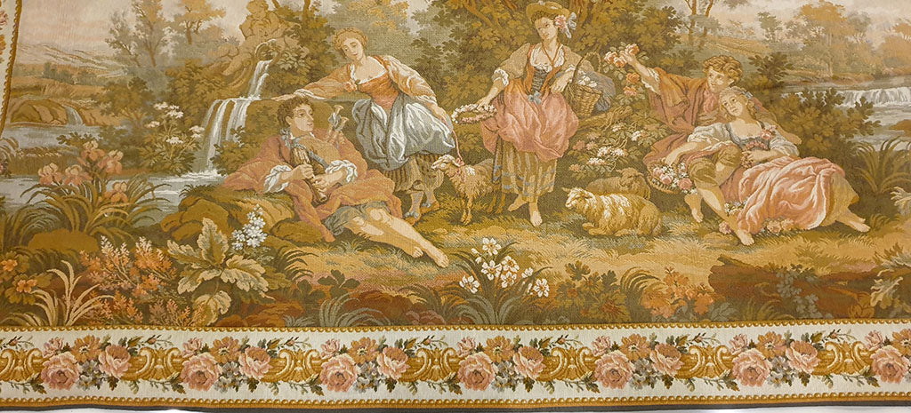 Exquisite French Pastoral Tapestry by JP Paris - Panneaux Gobelins Style