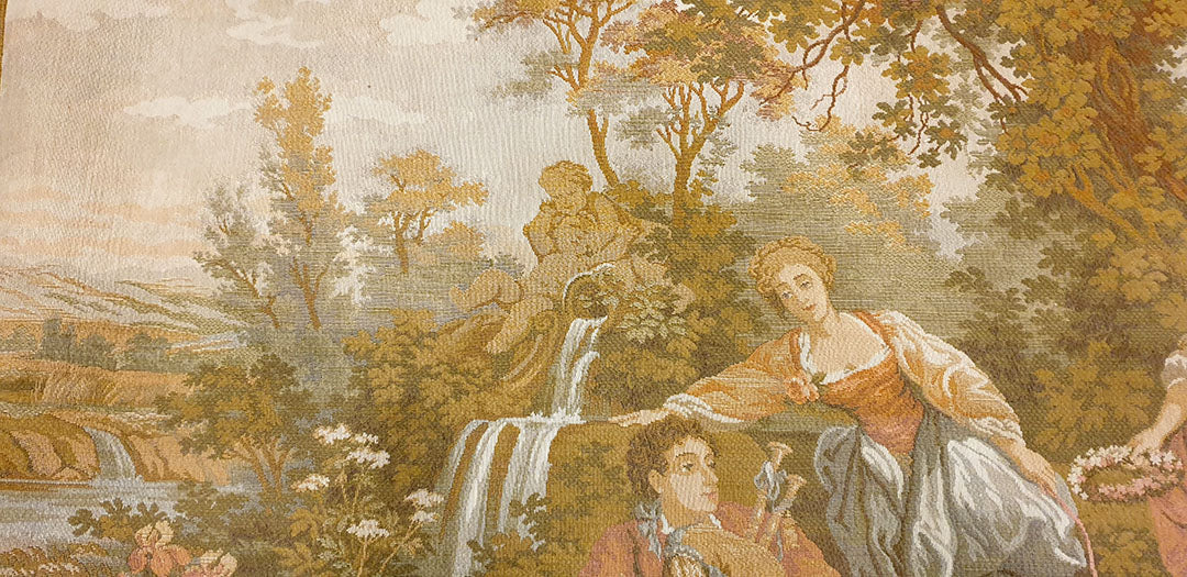 Exquisite French Pastoral Tapestry by JP Paris - Panneaux Gobelins Style