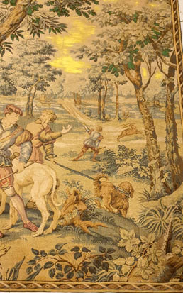 Majestic French Hunting Scene Tapestry 60" x 36"