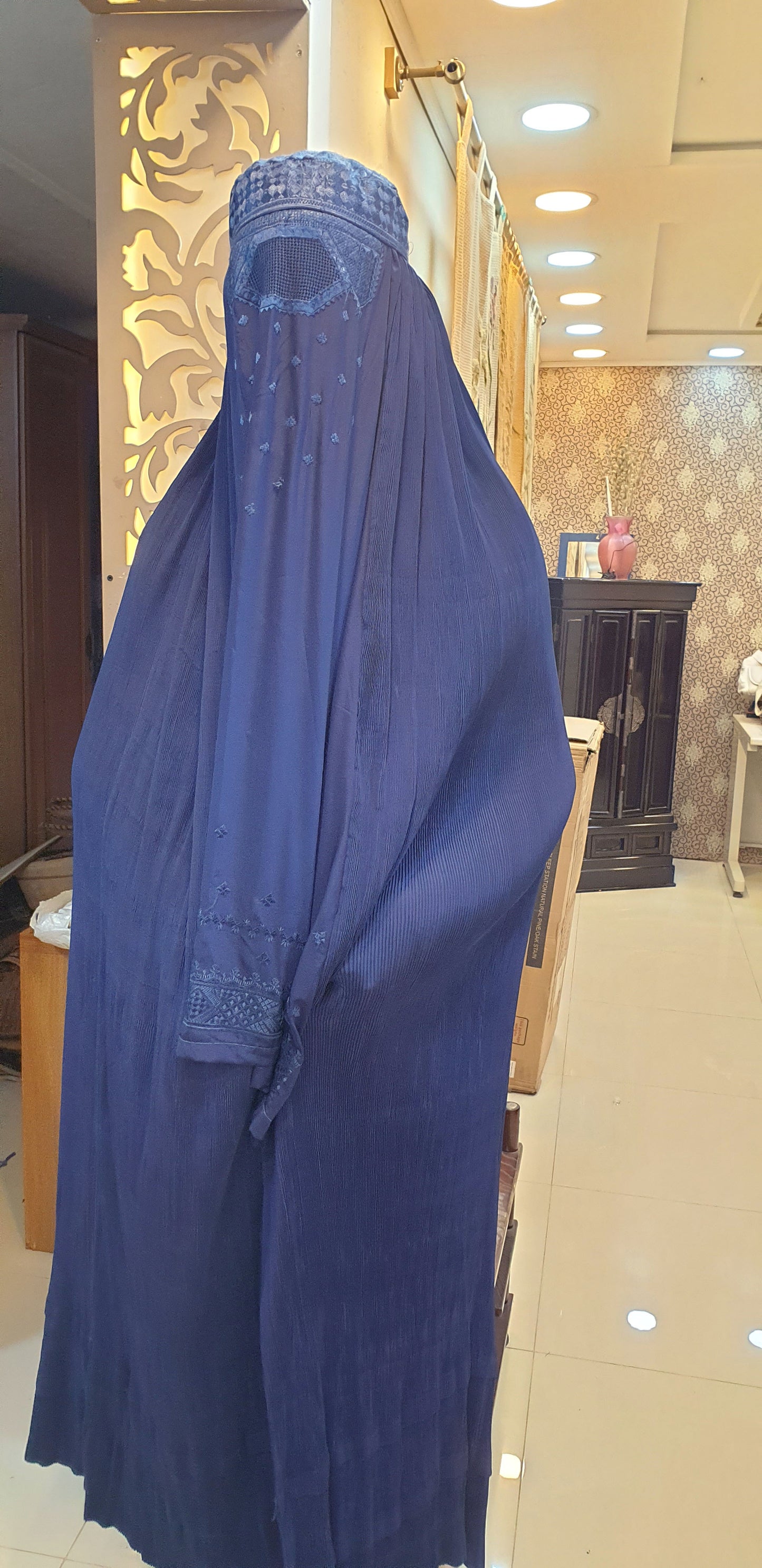 Afghan Blue Traditional Hijab Burqa