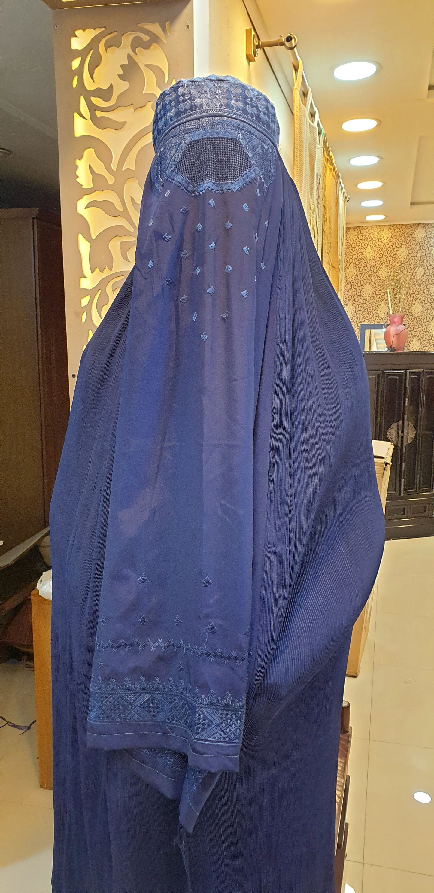 Afghan Blue Traditional Hijab Burqa