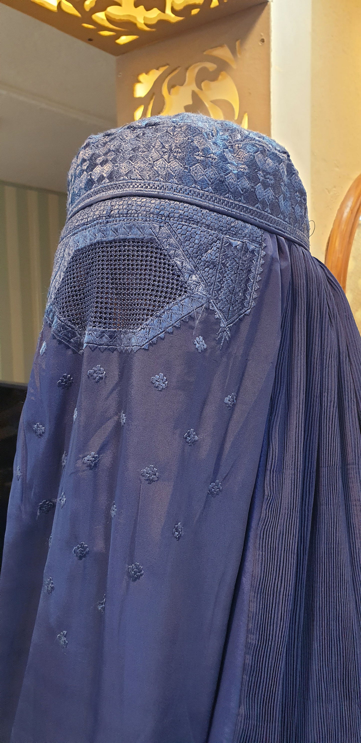 Afghan Blue Traditional Hijab Burqa