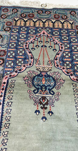Exquisite Fine Quality Hand-Knotted Persian Silk Carpet - 3 x 2.1 Feet