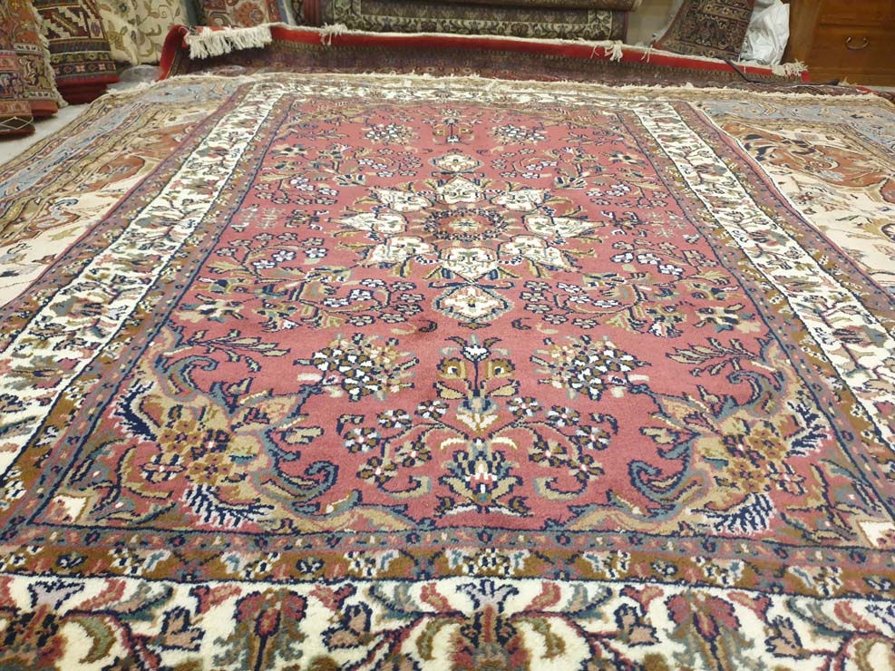 Elegant Hand-Knotted Indo-Persian Area Carpet - 6 x 4 Feet
