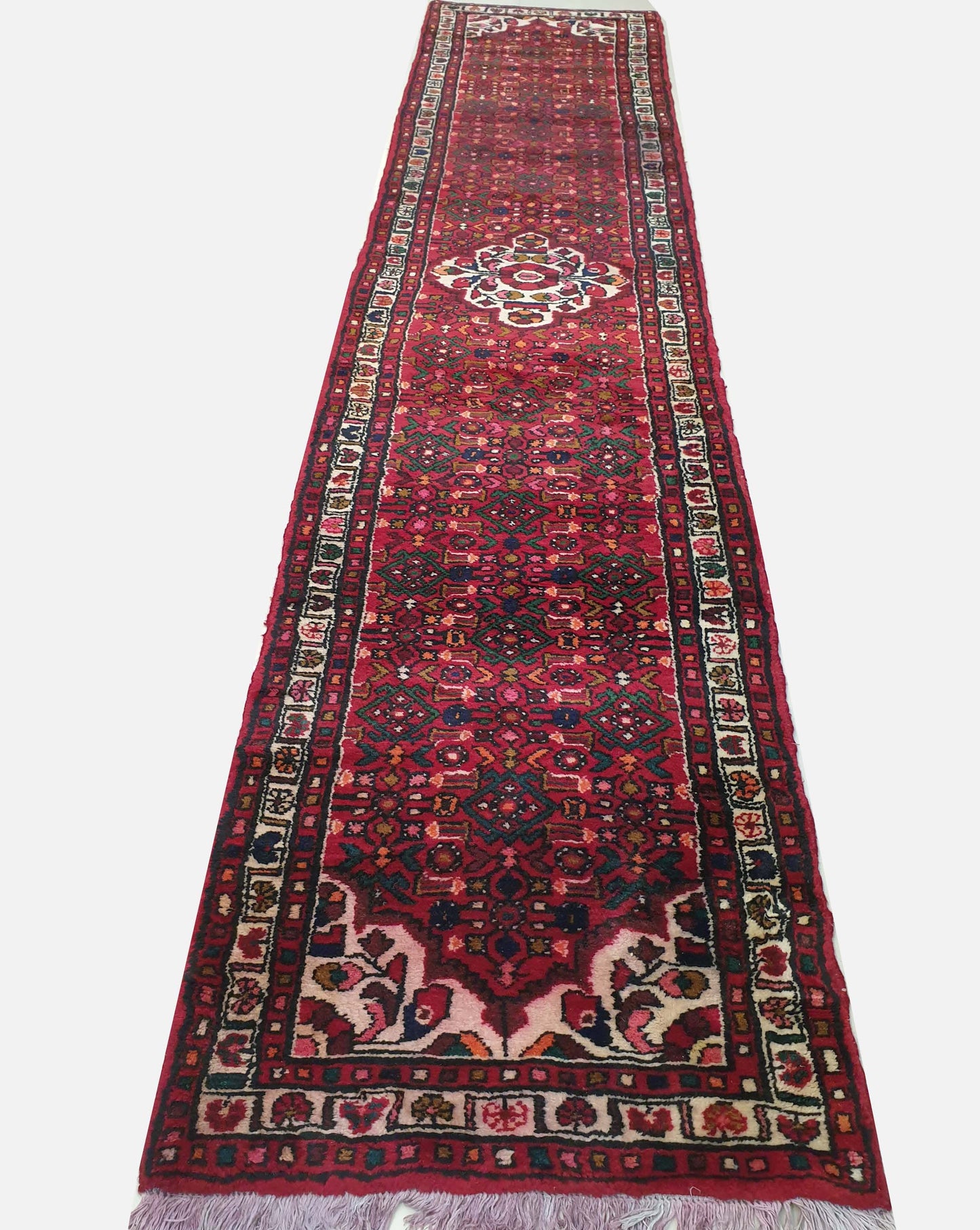 Hand-Knotted Antique Persian Heriz Style Runner - 12.2 x 2.10 Feet
