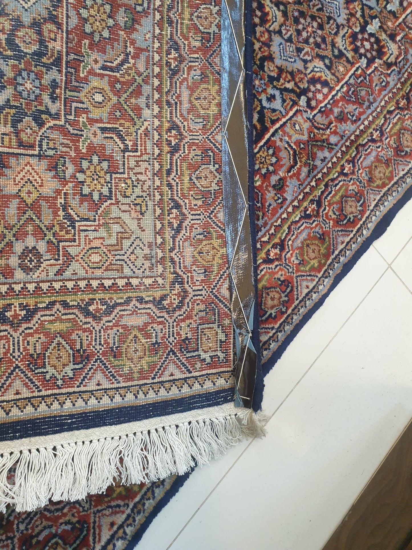 Exquisite 9.3' x 2.5' Hand-Knotted Indo-Persian Kerman Style Runner - Rich Navy Field with Intricate All-Over Design