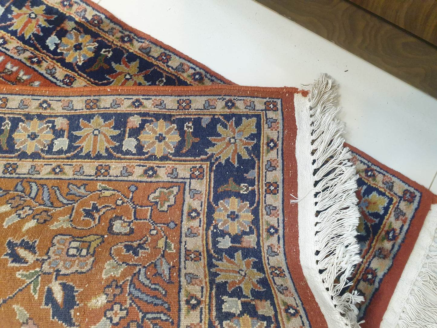 Elegant 12.3' x 2.8' Hand-Knotted Indo-Persian Sarouk Design Runner