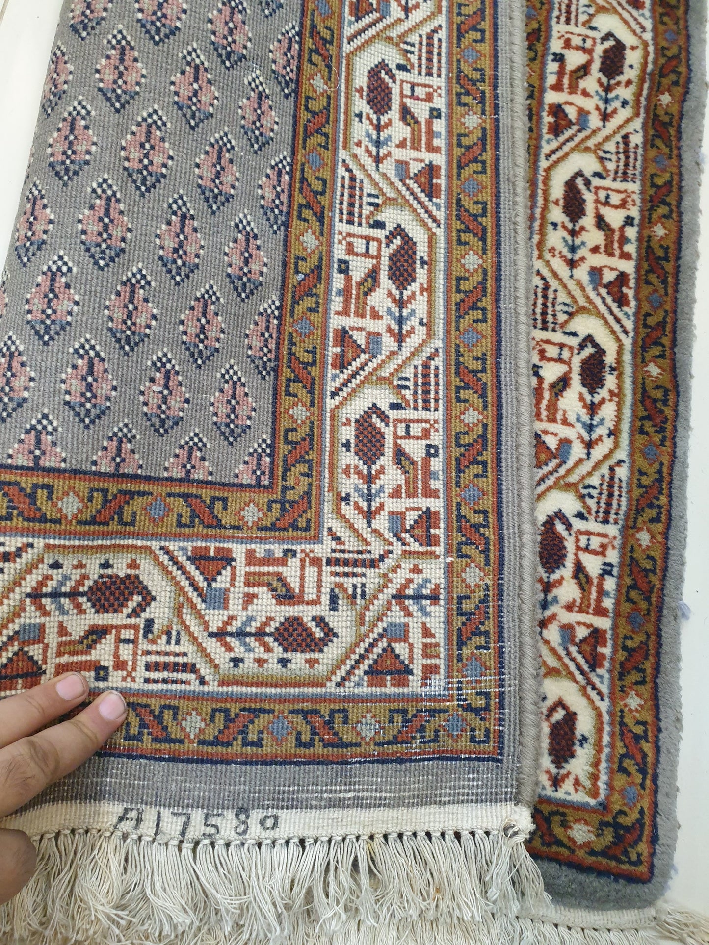 Elegant 8.9' x 2.4' Hand-Knotted Indo-Persian Sarouk Style Runner