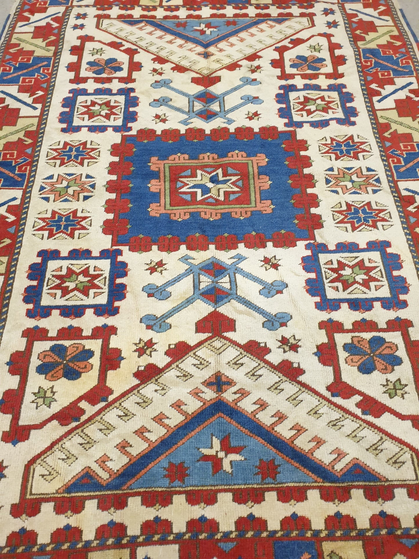 A Vibrant Tribal Turkish Kazak Masterpiece (5'10" x 4')