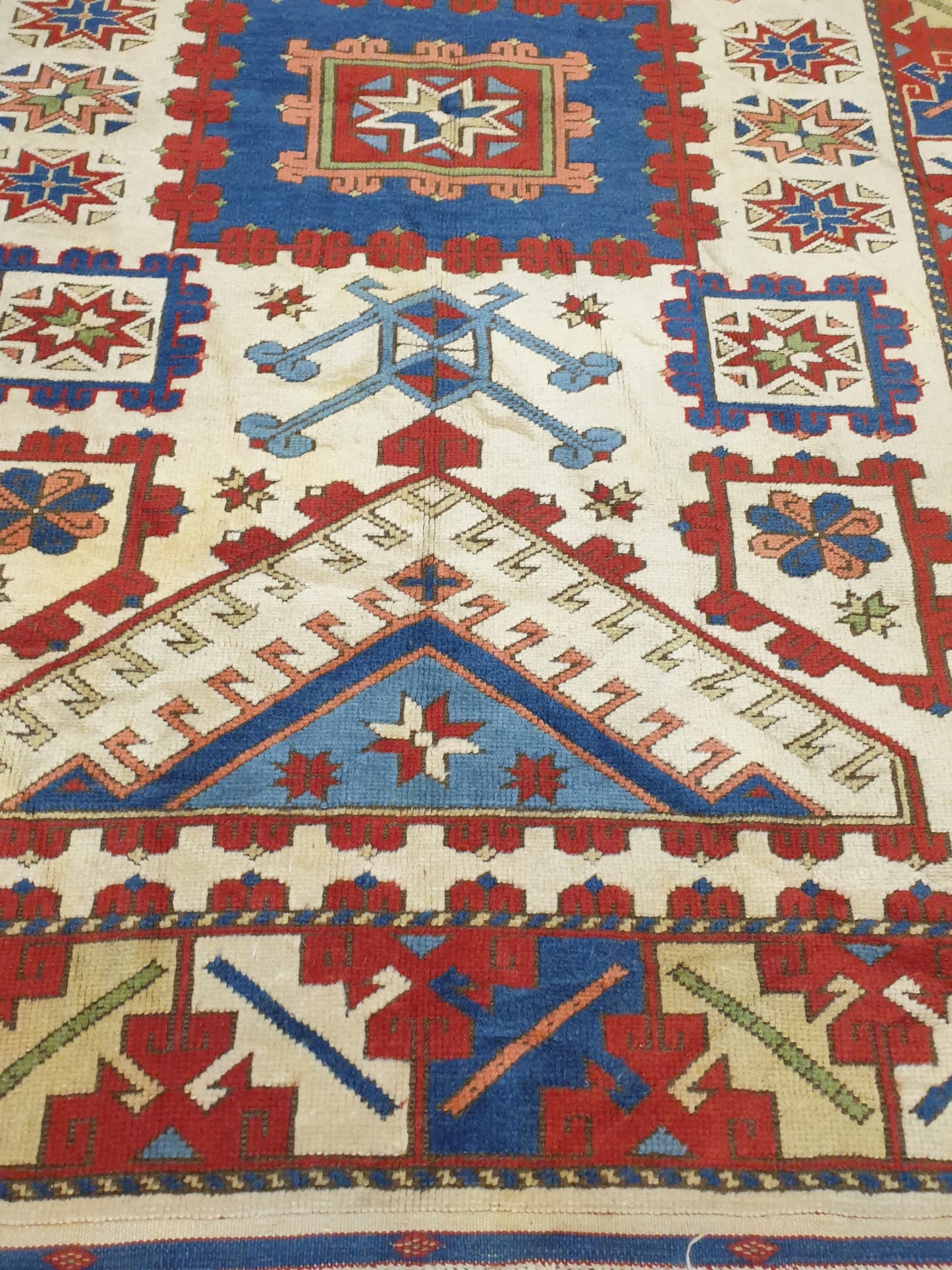 A Vibrant Tribal Turkish Kazak Masterpiece (5'10" x 4')