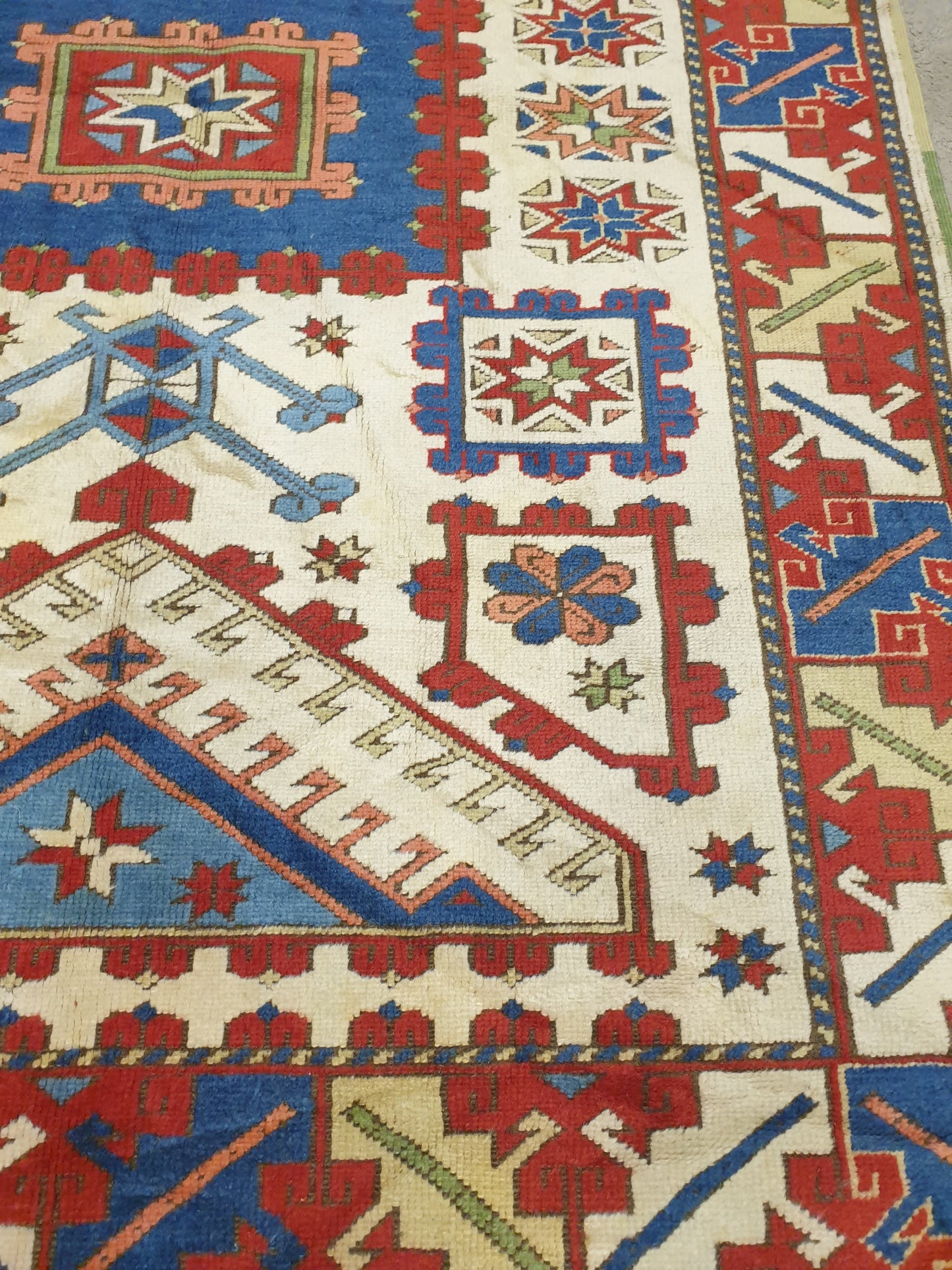 A Vibrant Tribal Turkish Kazak Masterpiece (5'10" x 4')