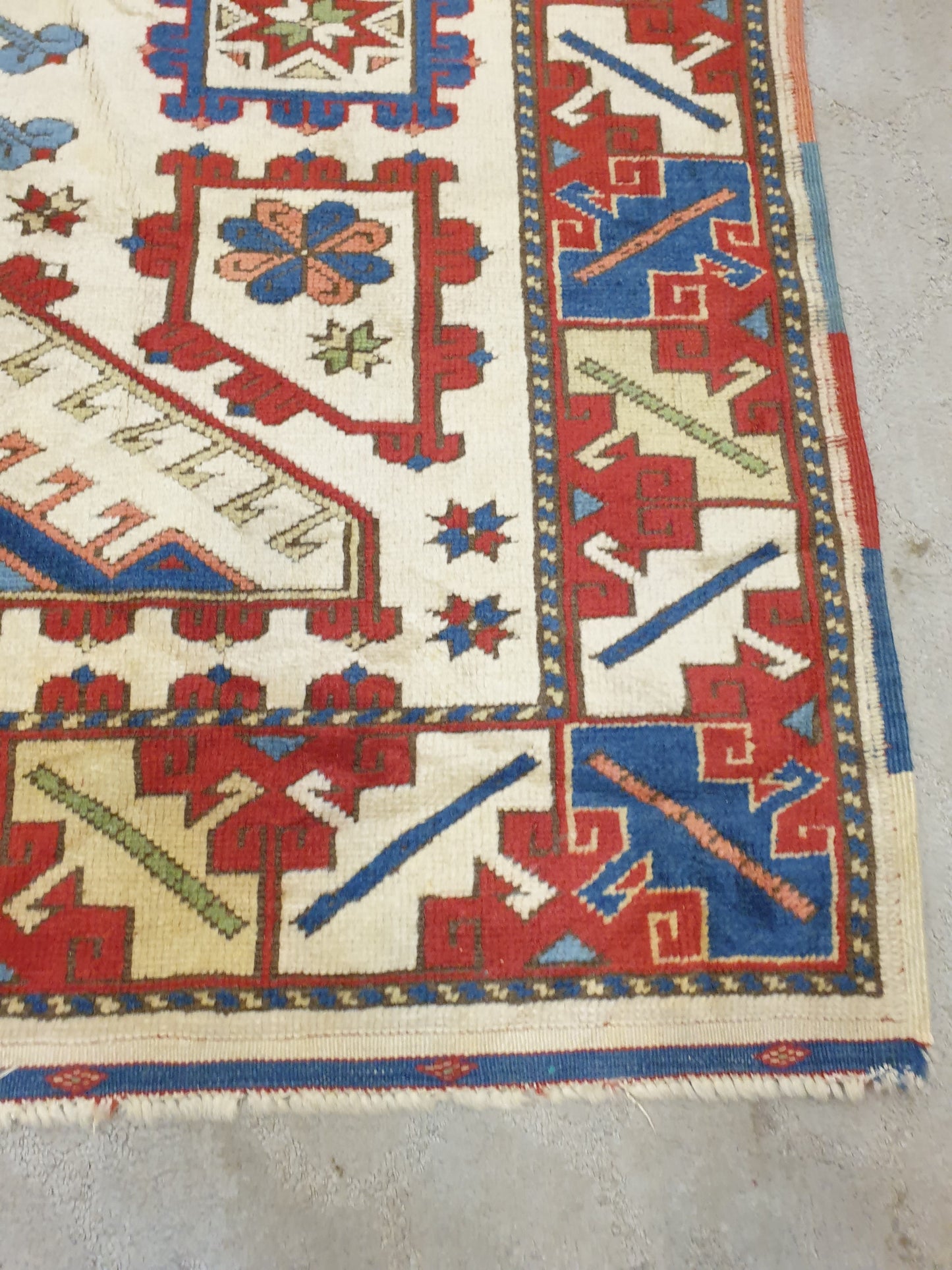 A Vibrant Tribal Turkish Kazak Masterpiece (5'10" x 4')