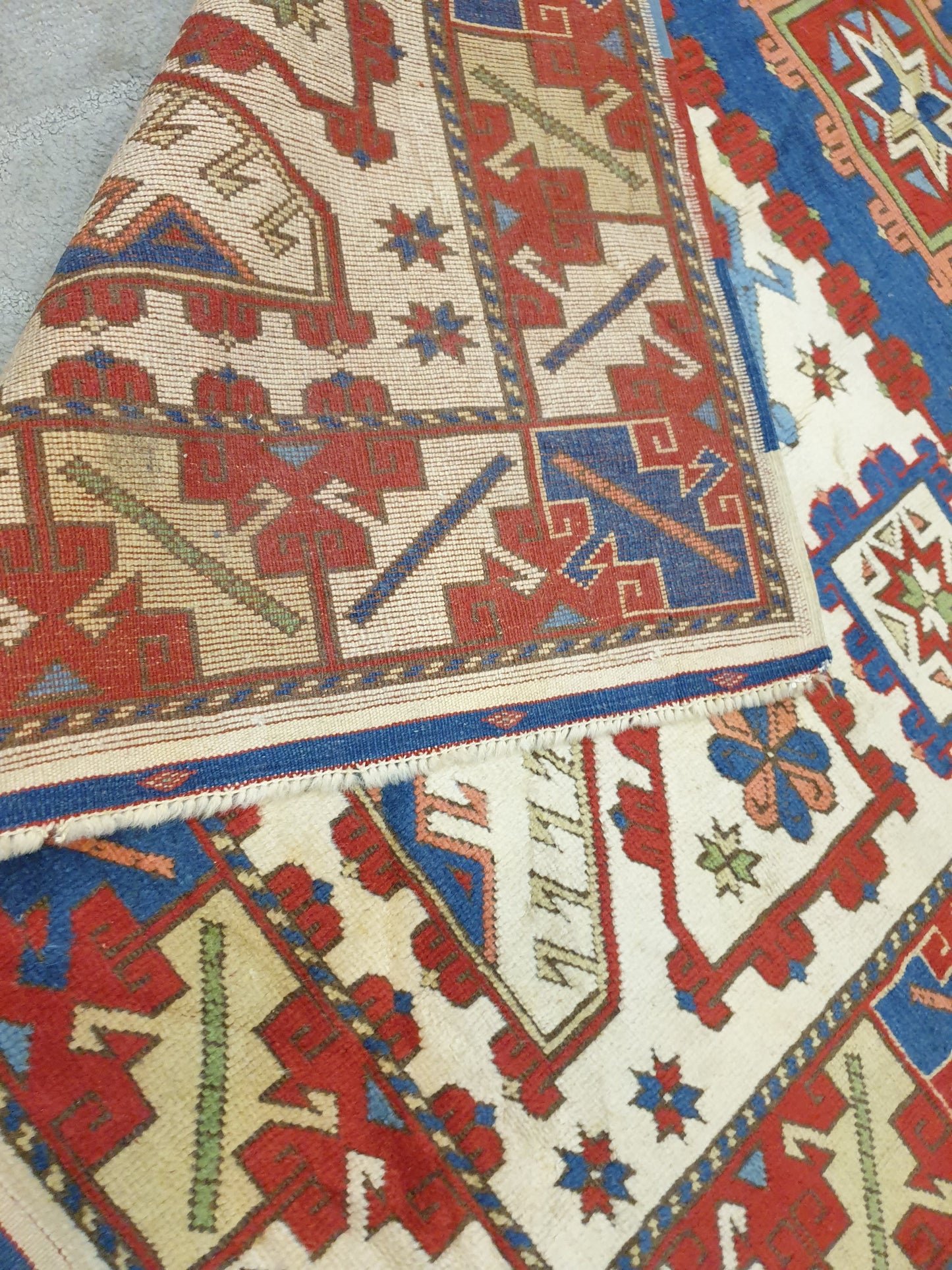 A Vibrant Tribal Turkish Kazak Masterpiece (5'10" x 4')