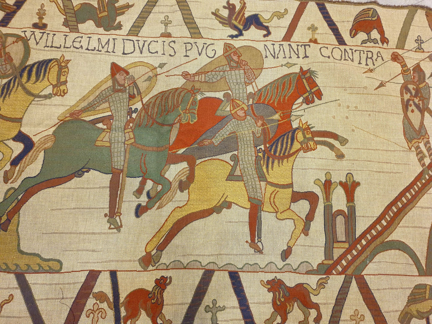 Historic Bayeux Tapestry Style French Wall Hanging - 3.5 x 2.5 ft