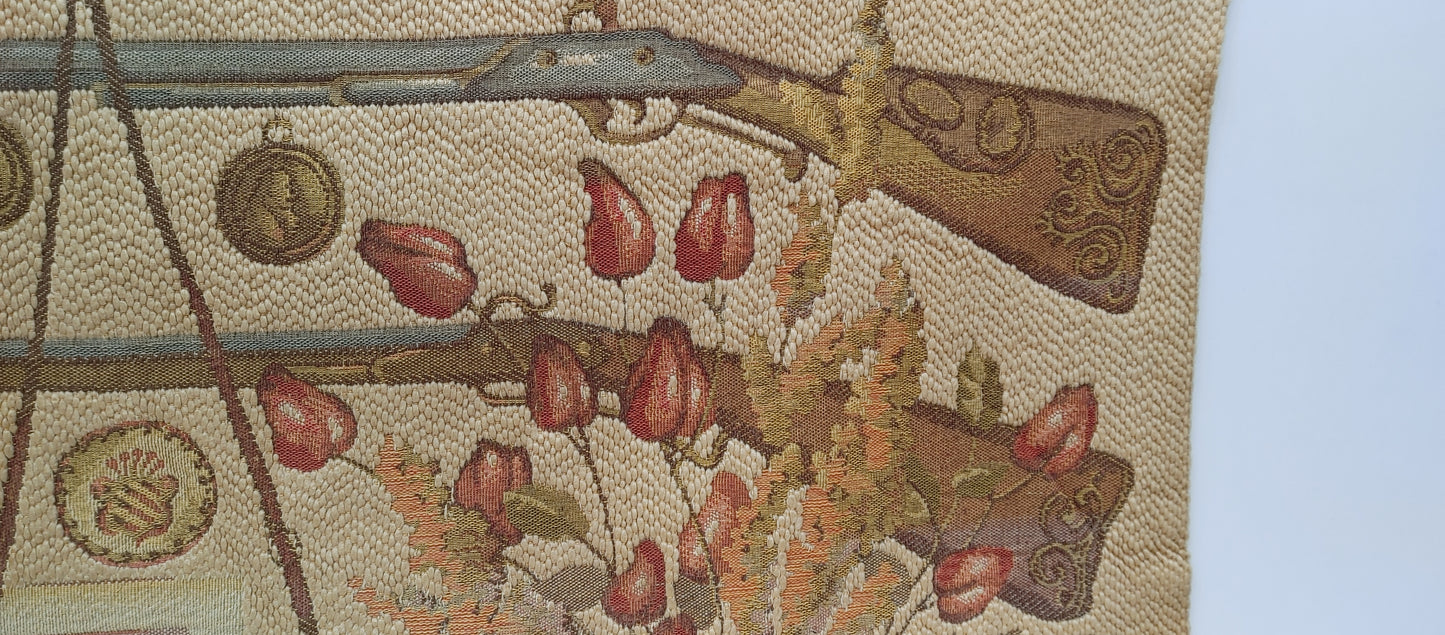 Rich European Still Life Hunting; Game Tapestry - 5.3 x 2.2 ft
