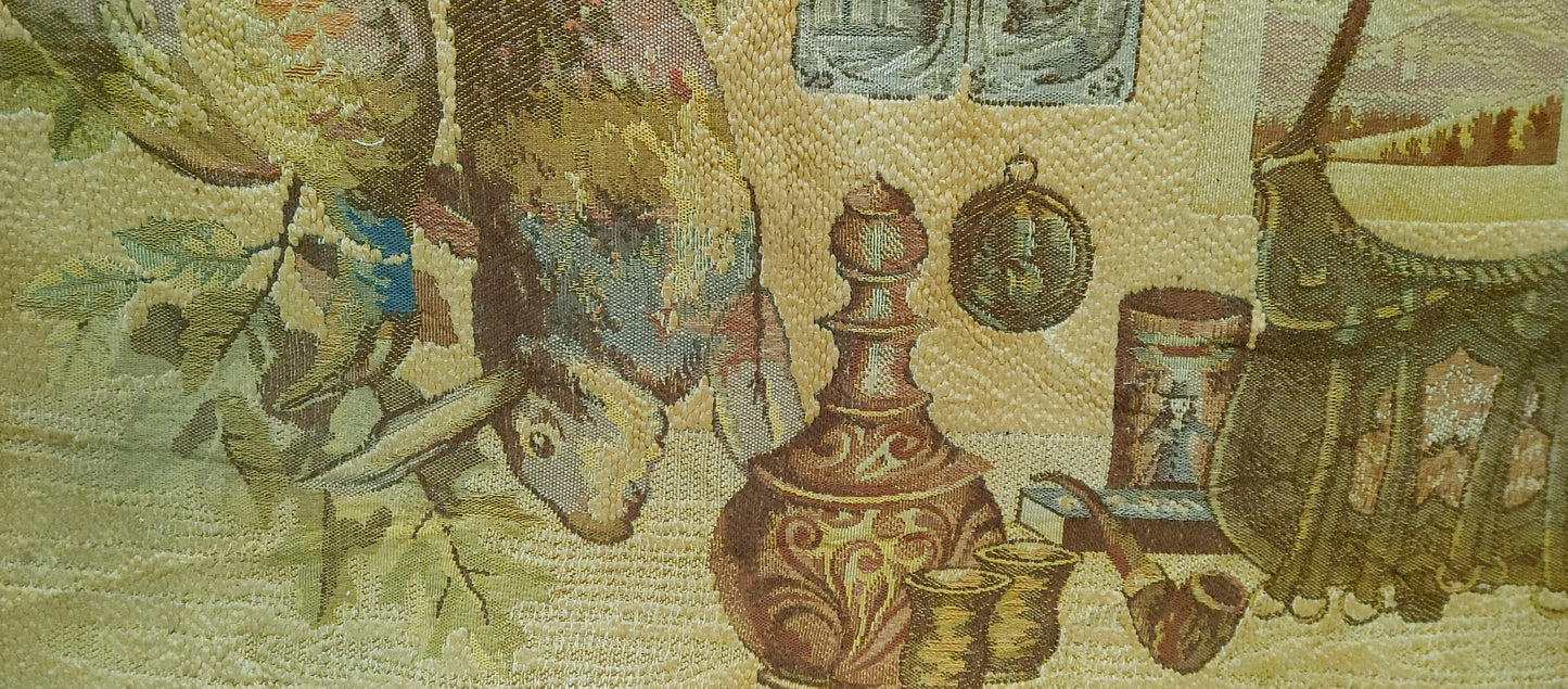 Rich European Still Life Hunting; Game Tapestry - 5.3 x 2.2 ft