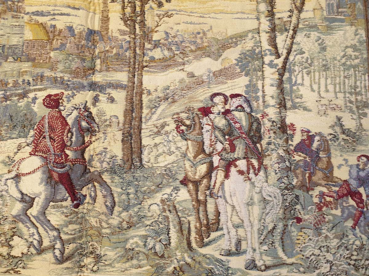 Historic French Medieval Countryside Tapestry - 29" x 43"
