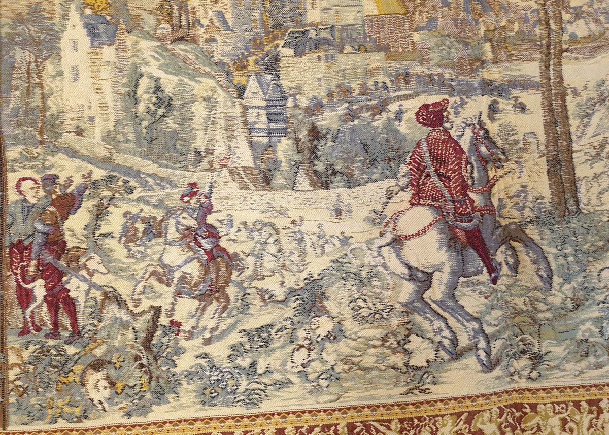 Historic French Medieval Countryside Tapestry - 29" x 43"