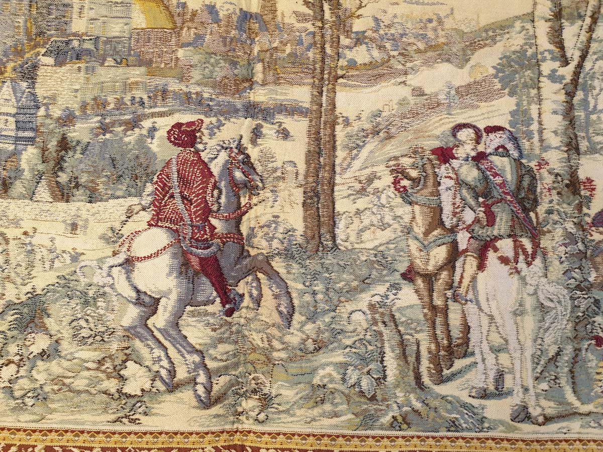 Historic French Medieval Countryside Tapestry - 29" x 43"