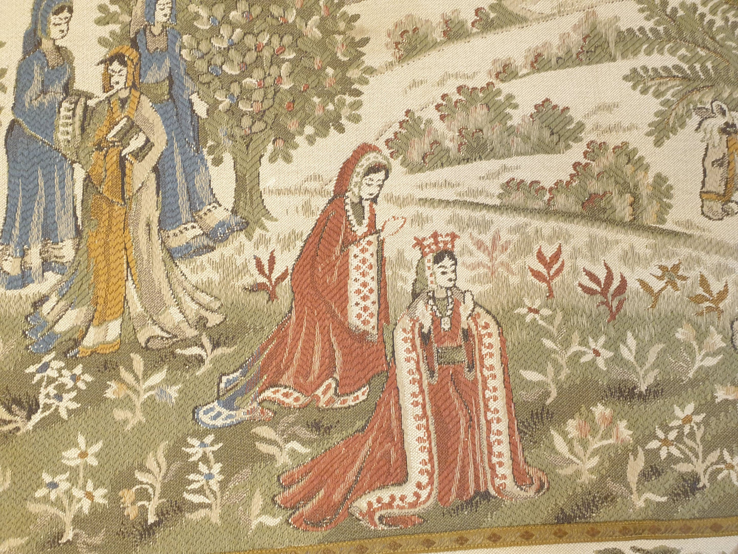 Exquisite French Medieval-Style Tapestry - 46 x 25 Inches