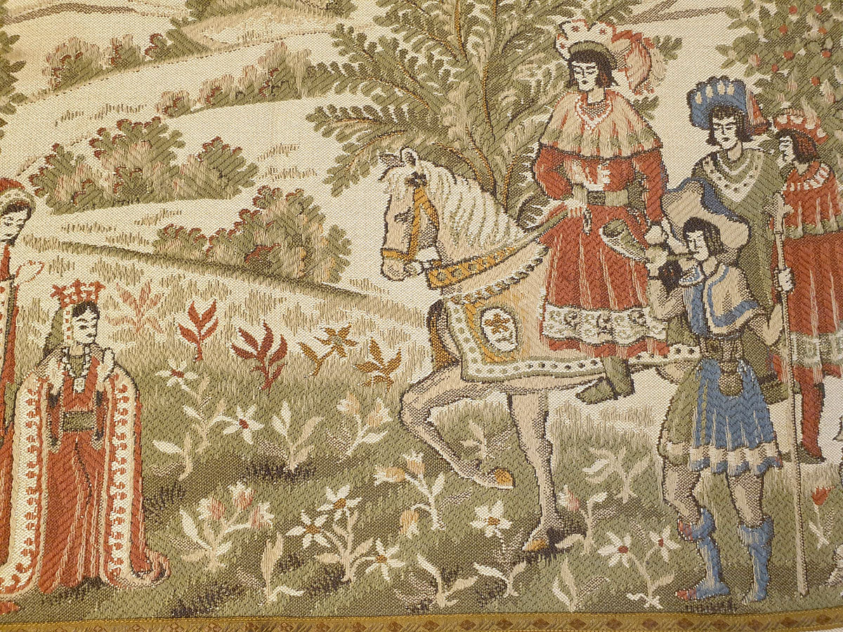 Exquisite French Medieval-Style Tapestry - 46 x 25 Inches