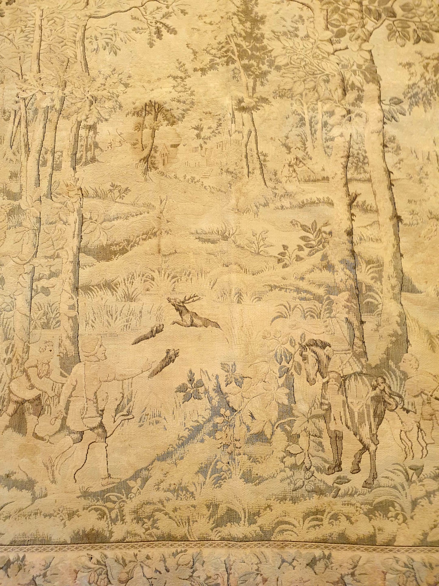 Grand Antique-Style Forest Hunting Tapestry - 74" x 50"