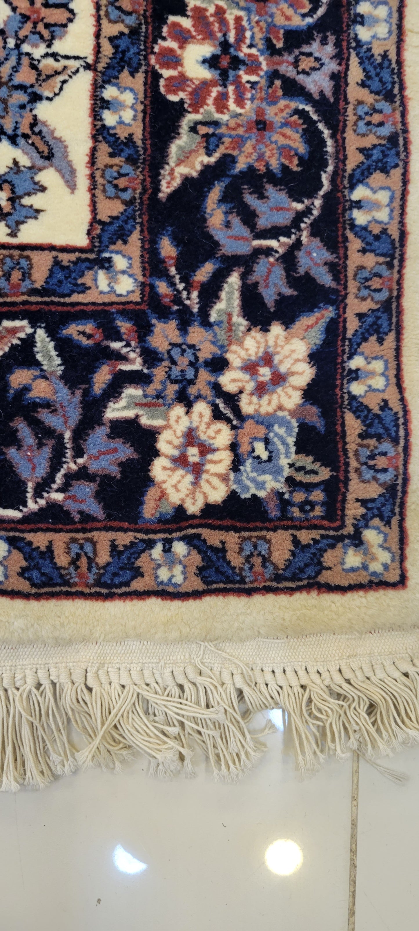 Exquisite Fine Quality Hand-Knotted Isfahan Runner Carpet - 12.2 x 2.5 Feet