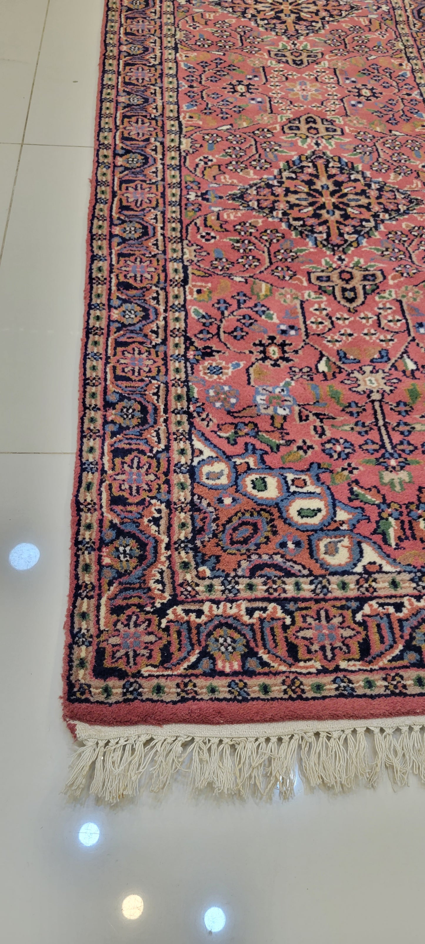 Elegant Hand-Knotted Indo-Persian Runner - 8.1 x 2.4 Feet
