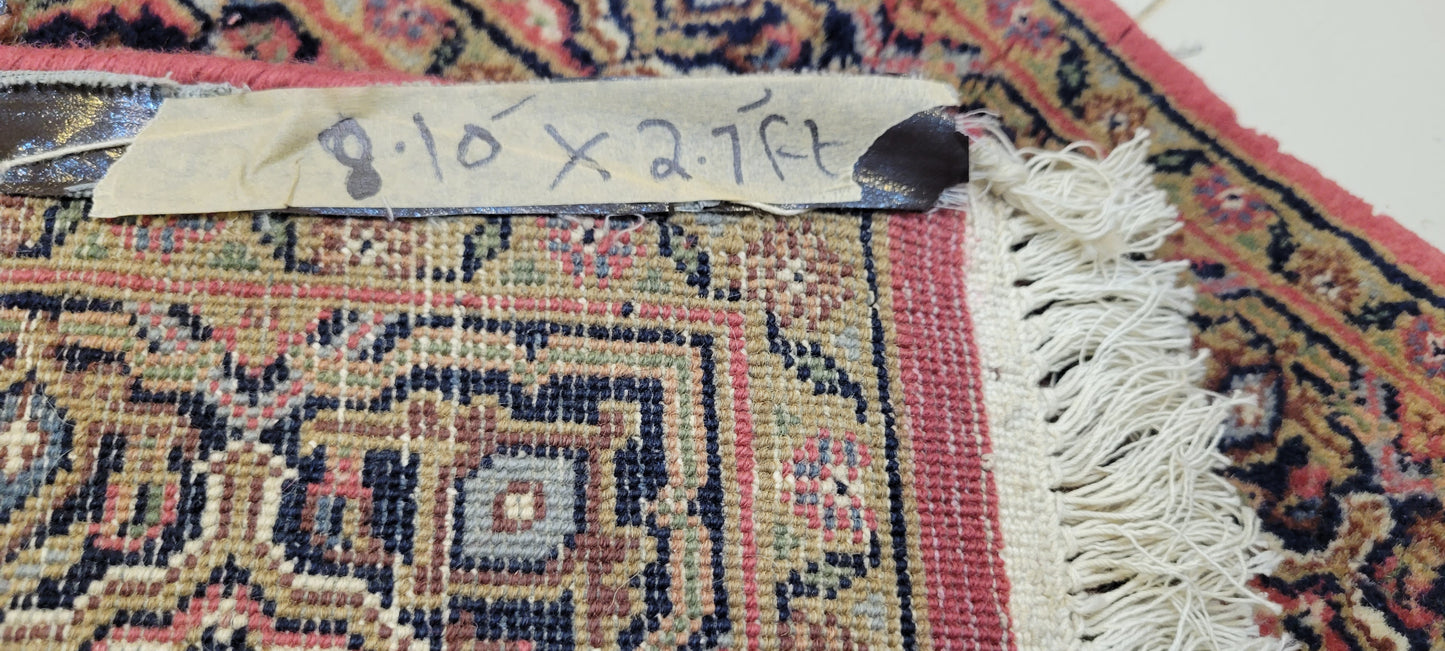 Exquisite Hand-Knotted Indo-Persian Runner - 8.10 x 2.7 Feet
