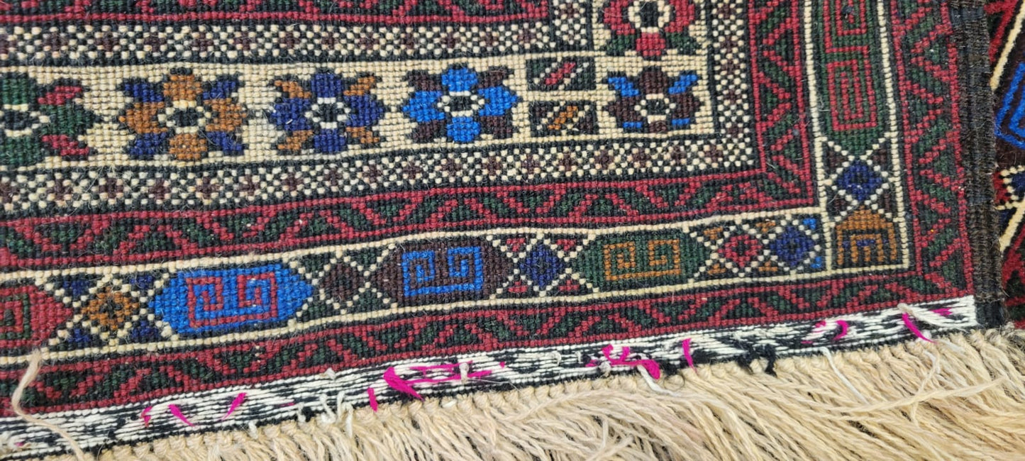 Fine Quality Hand-Knotted Afghan Herati Geometric Pattern Rug - 3 x 5 Feet