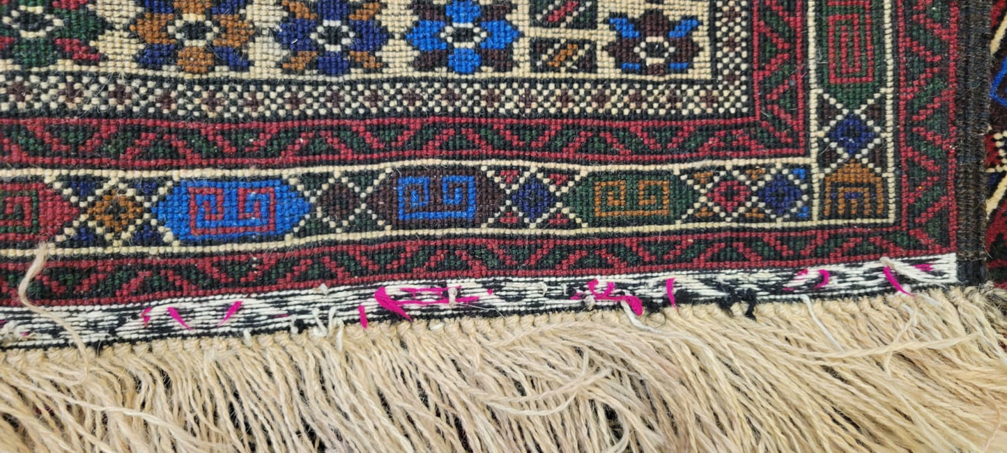 Fine Quality Hand-Knotted Afghan Herati Geometric Pattern Rug - 3 x 5 Feet