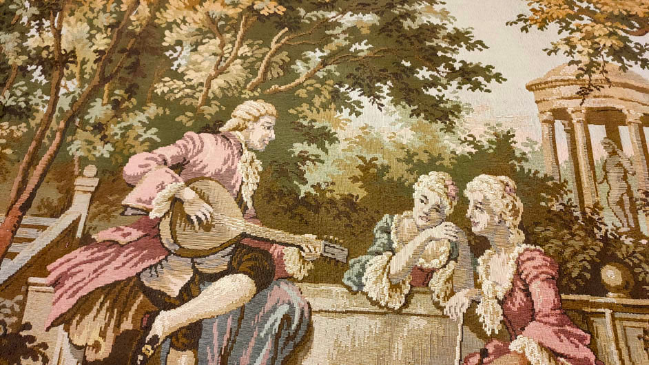 French Romantic Garden Tapestry - 53" x 40"