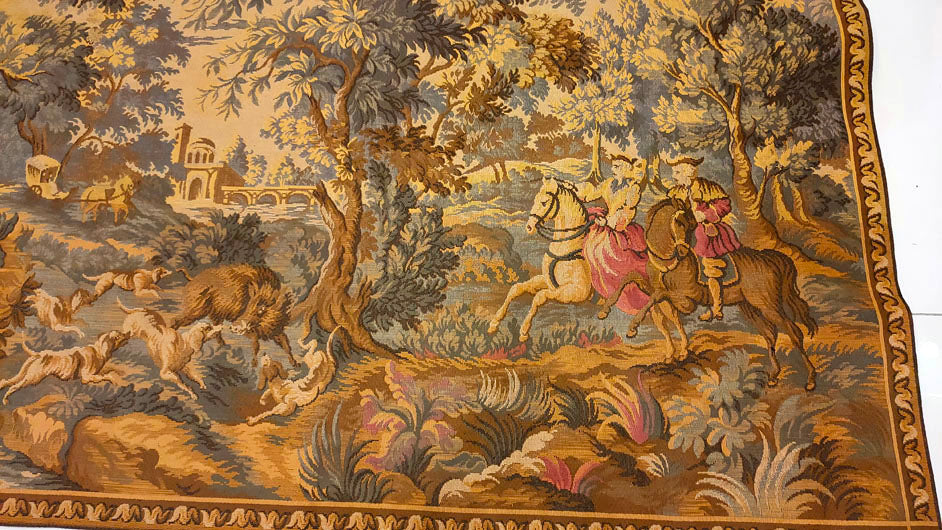 Grand French Hunting Scene Tapestry - 59" x 42"
