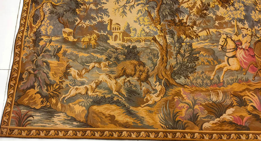 Grand French Hunting Scene Tapestry - 59" x 42"