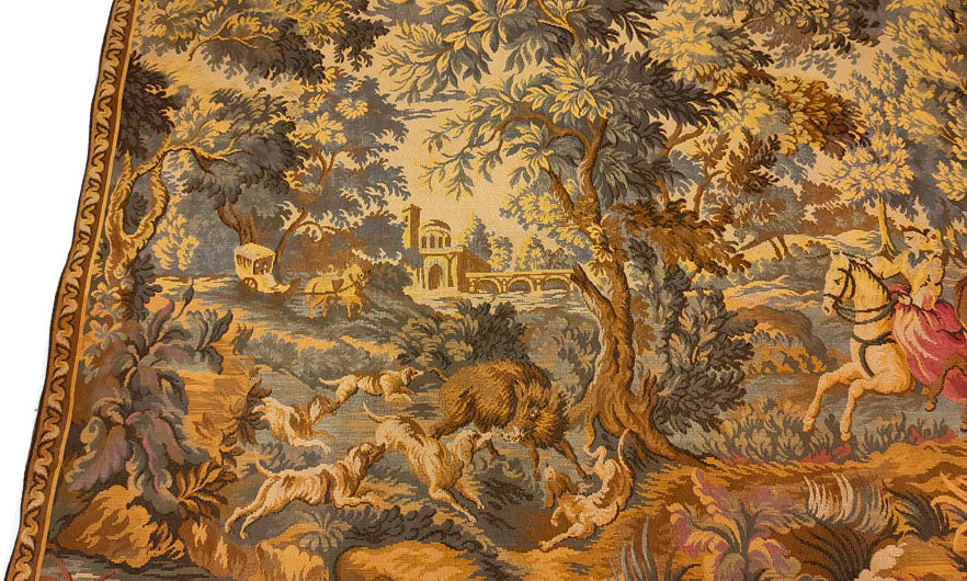 Grand French Hunting Scene Tapestry - 59" x 42"