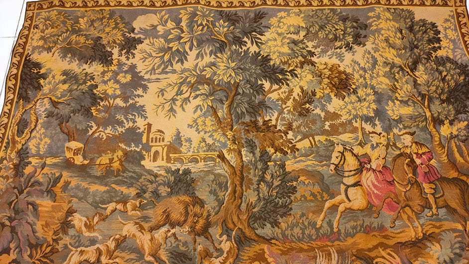Grand French Hunting Scene Tapestry - 59" x 42"