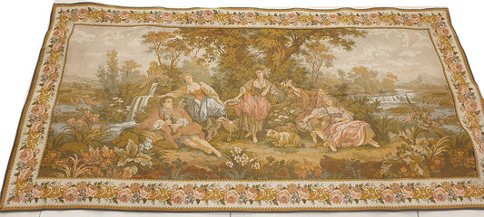 Exquisite French Pastoral Tapestry by JP Paris - Panneaux Gobelins Style