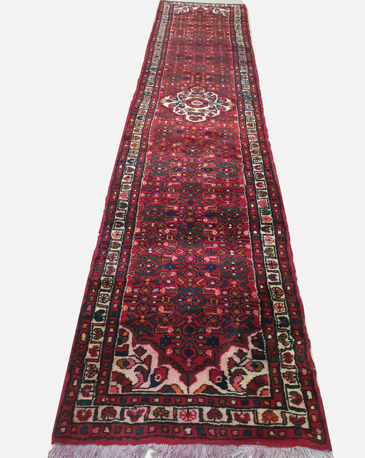Hand-Knotted Antique Persian Heriz Style Runner - 12.2 x 2.10 Feet