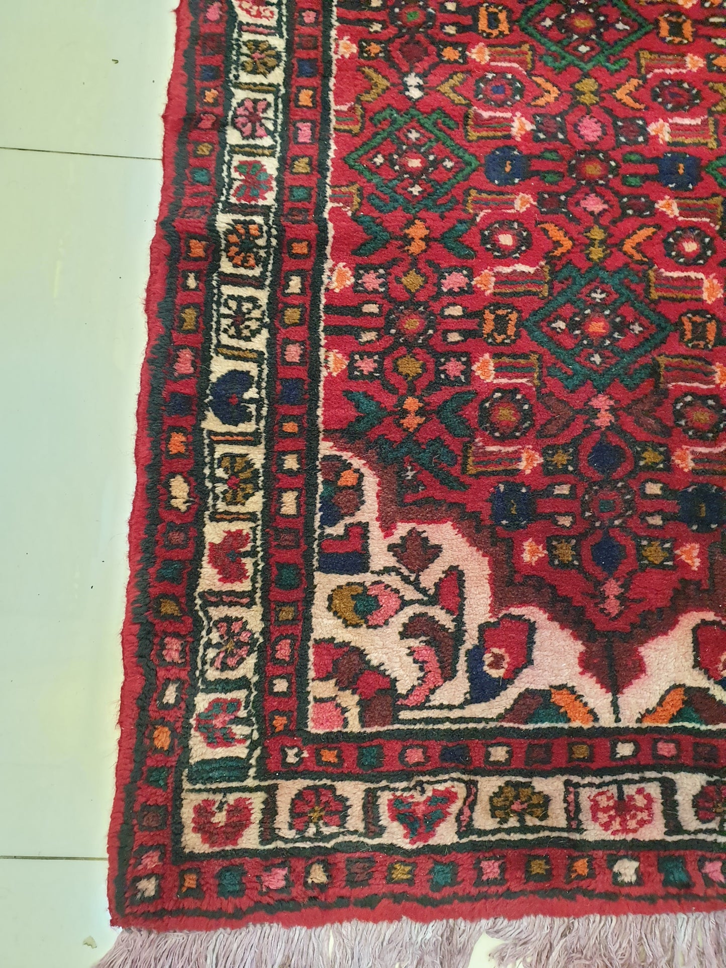 Hand-Knotted Antique Persian Heriz Style Runner - 12.2 x 2.10 Feet