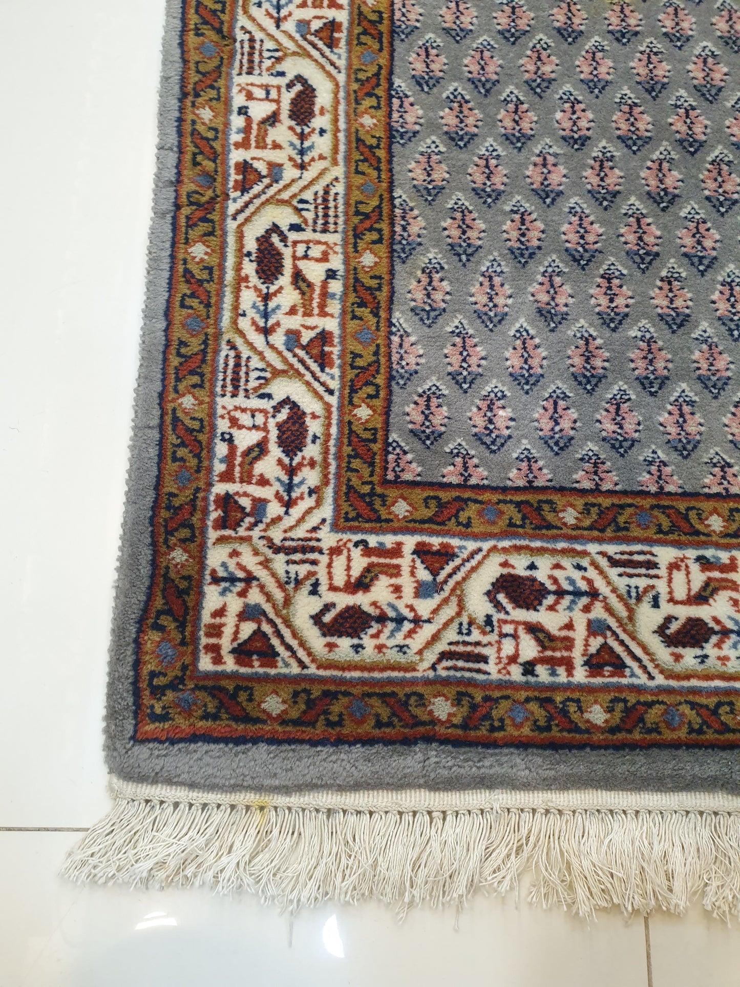 Elegant 8.9' x 2.4' Hand-Knotted Indo-Persian Sarouk Style Runner
