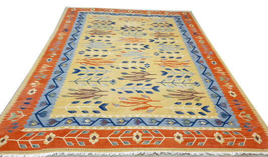 Expansive 8'5" x 6'7" Turkish Flatweave Kilim - Handwoven Art for Your Home
