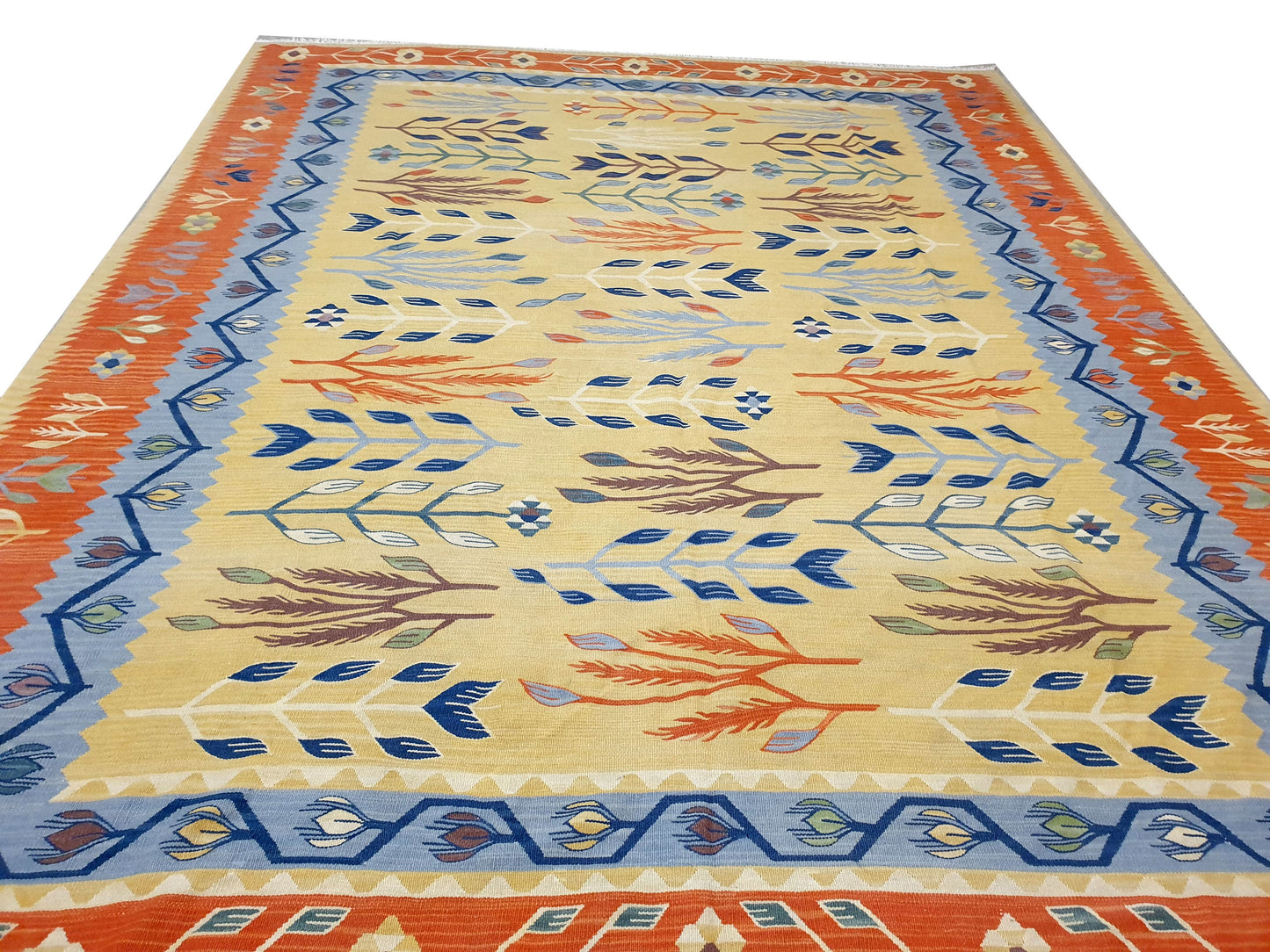 Expansive 8'5" x 6'7" Turkish Flatweave Kilim - Handwoven Art for Your Home