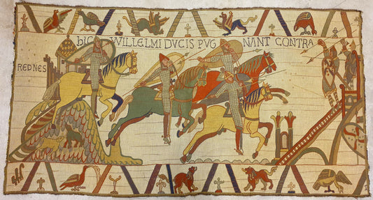 Historic Bayeux Tapestry Style French Wall Hanging - 3.5 x 2.5 ft