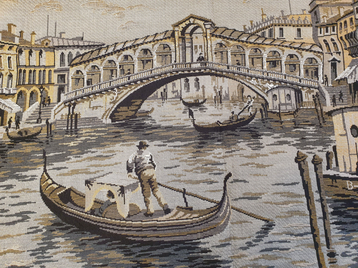 Grand Venetian Canal Tapestry - Rialto Bridge Scene - 65" x 48"