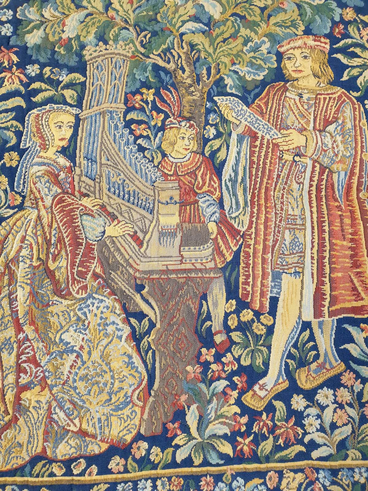 Exquisite Medieval/Renaissance Style Garden Tapestry - 23" x 23"