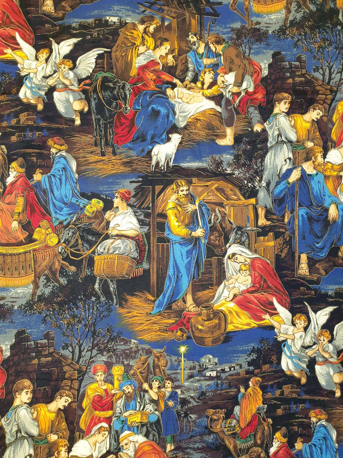 Rare Double-Sided Nativity Tapestry: A Timeless Wall Hanging (43" x 34")