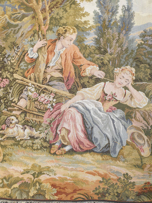 Charming Pastoral Romance Tapestry (19" x 19")