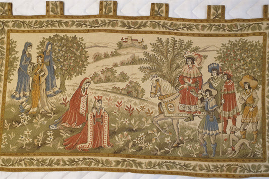 Exquisite French Medieval-Style Tapestry - 46 x 25 Inches