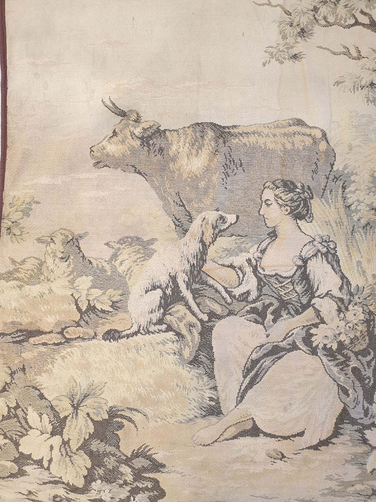 Serene Pastoral Tapestry: A Rustic Idyll 47" x 34"