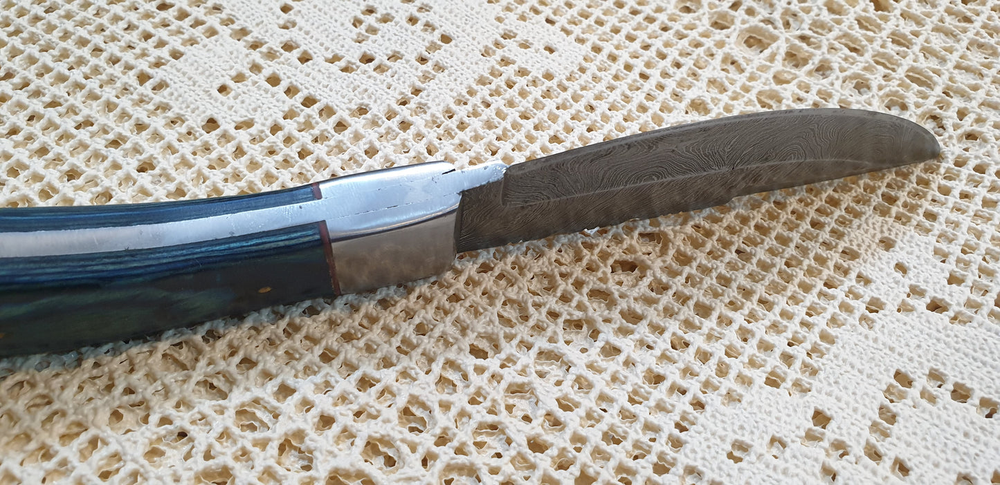 Striking Handmade Damascus Knife with Stabilized Wood Handle - Exceptional Beauty & Razor Sharp